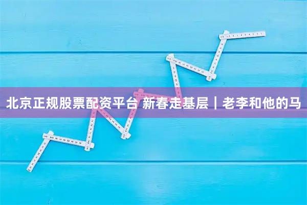 北京正规股票配资平台 新春走基层｜老李和他的马